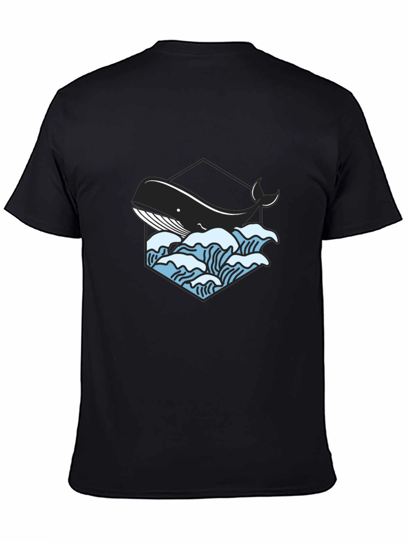 Black Whale Graphic Tee - Cool Ocean Design view 4