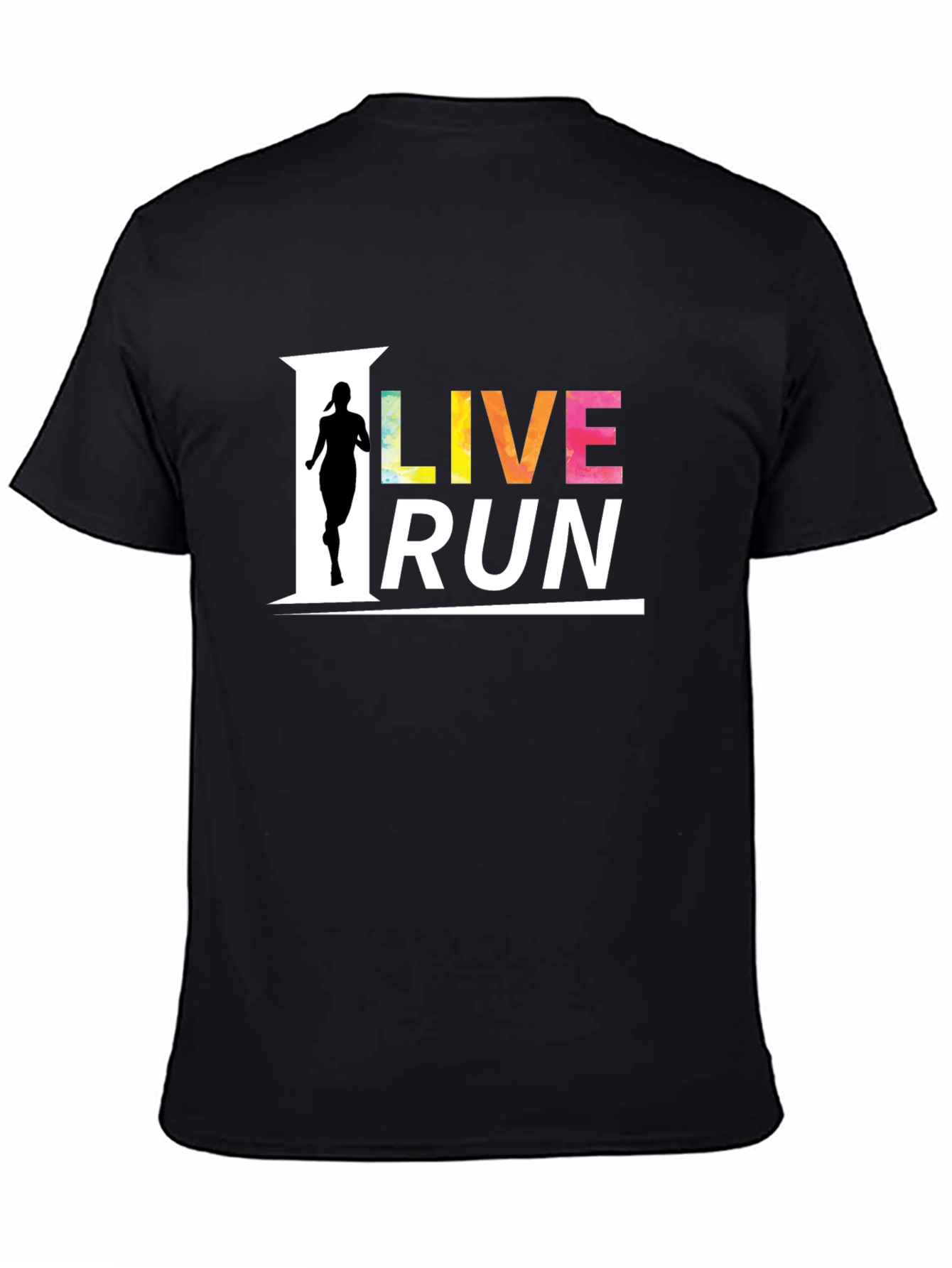 Black Live Run Graphic Tee - Activewear T-Shirt view 4