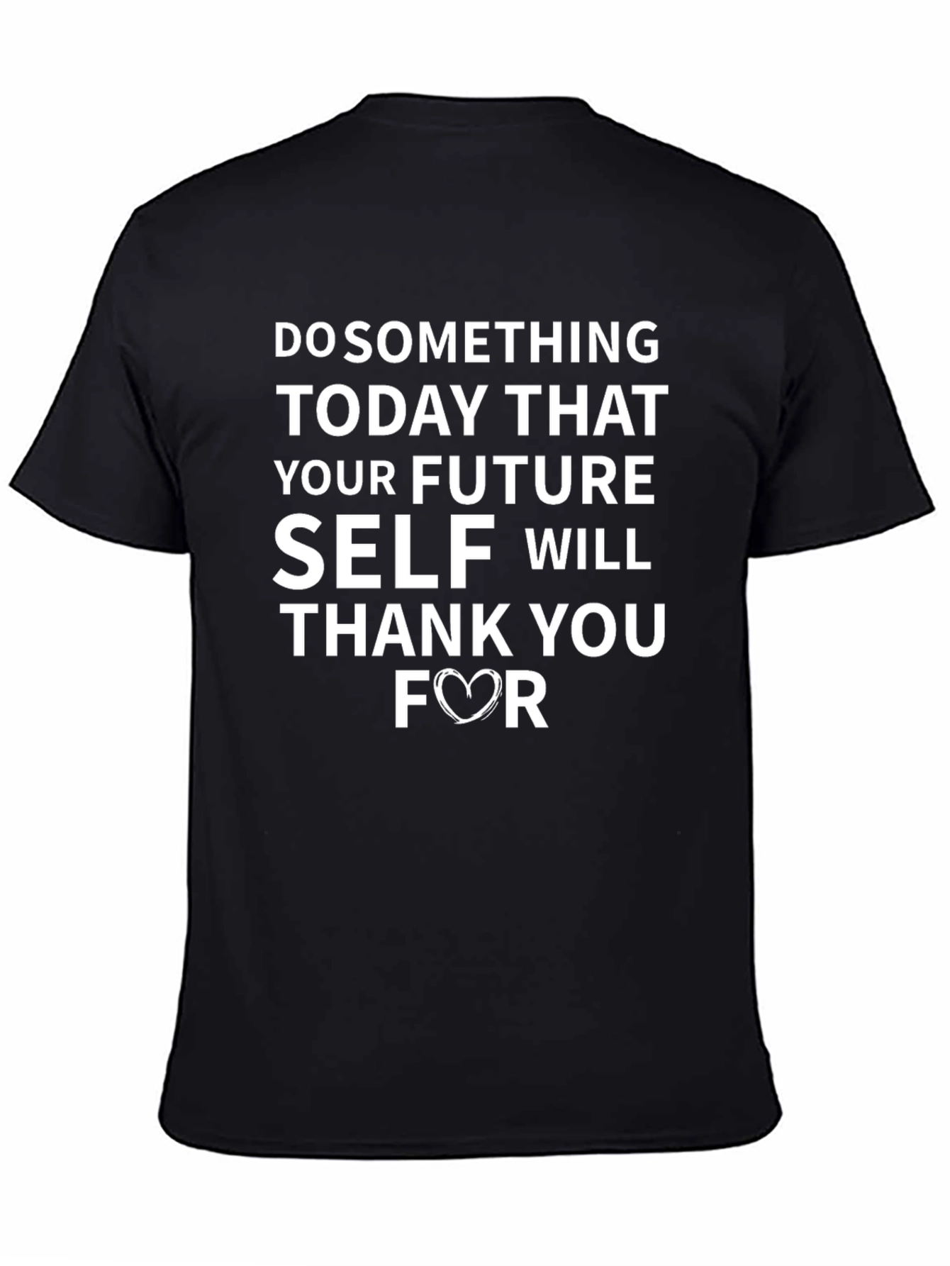 Black Inspirational Future Self T-Shirt - Black view 4