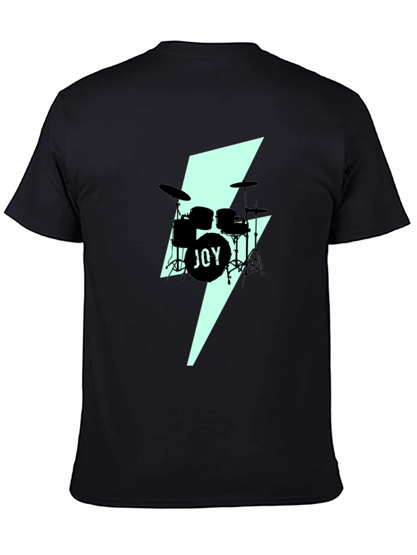 Black Joy Drums Graphic Tee - Black Crew Neck view 4