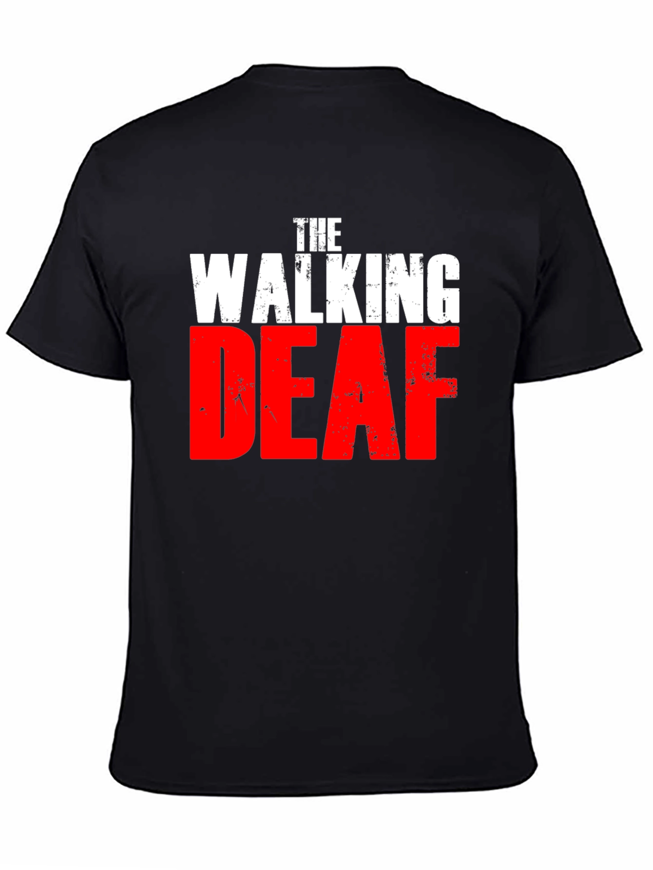 Black The Walking Deaf Funny T-Shirt view 4