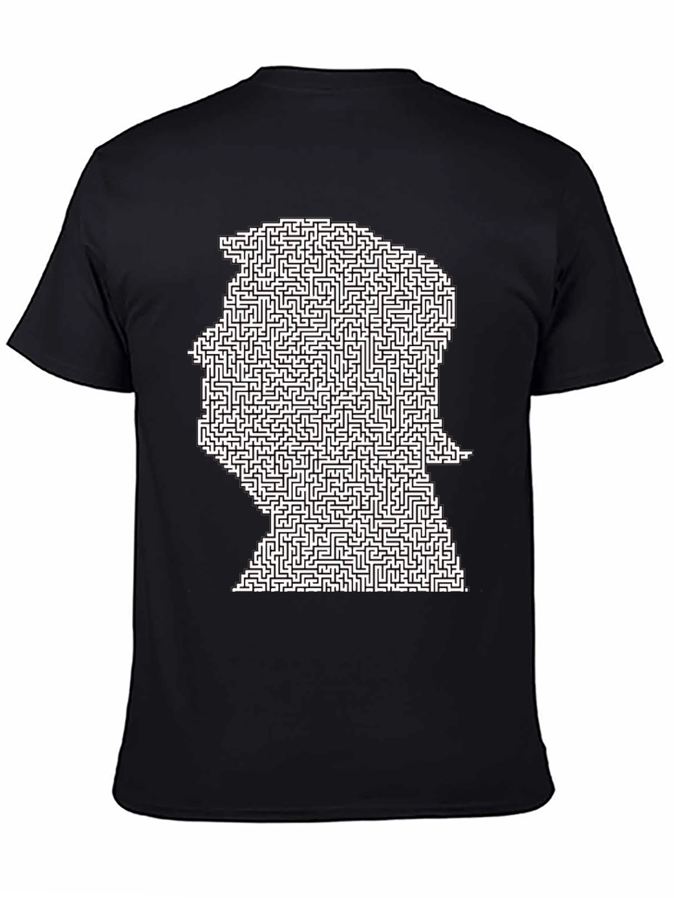 Black Maze Head Graphic Tee - Black Casual Shirt view 4