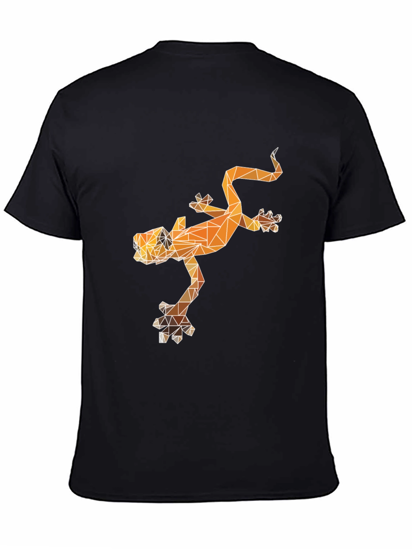Black Geometric Lizard Graphic Tee - Black Cotton Blend view 4