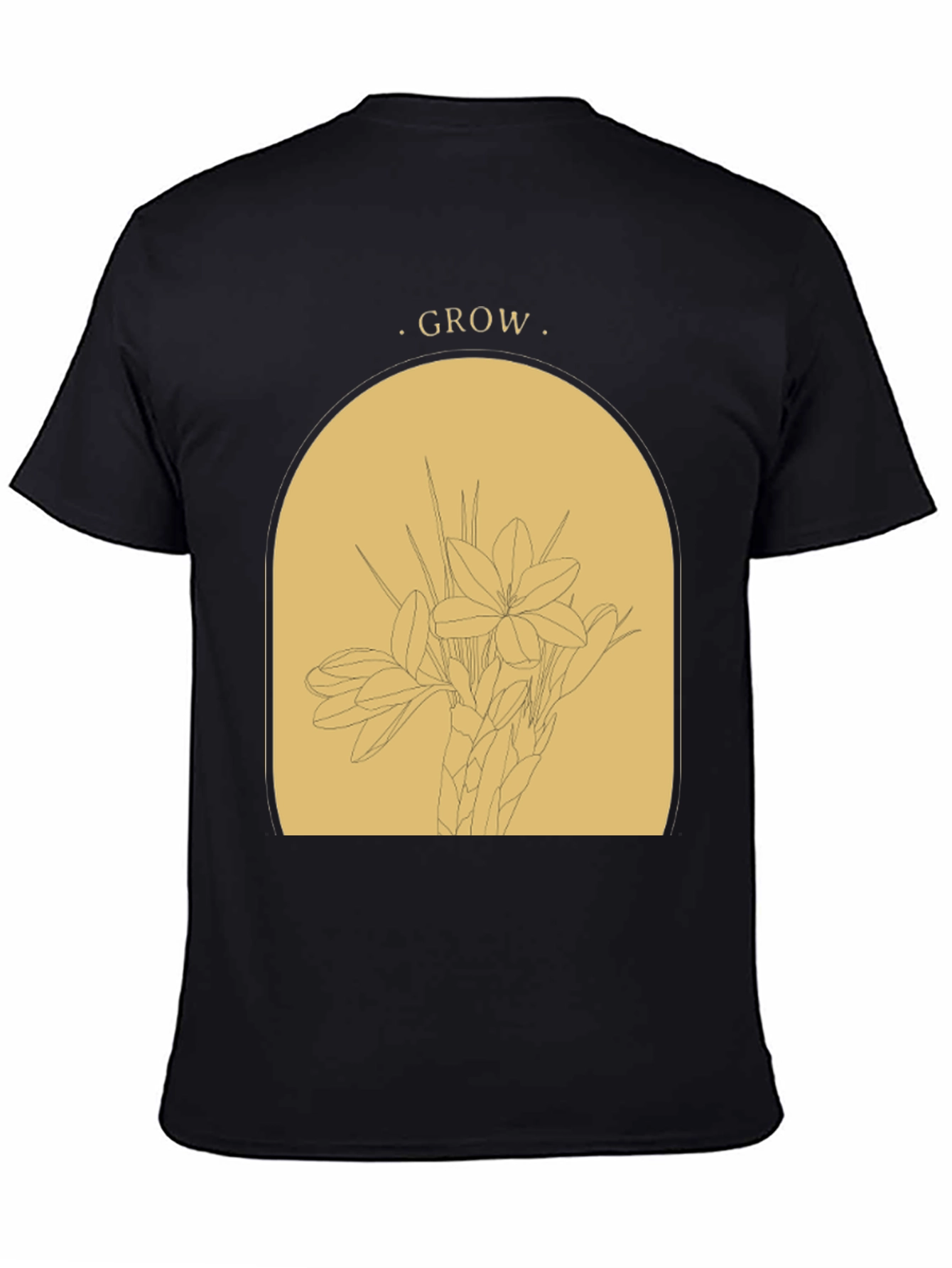 Black Grow Graphic T-Shirt - Black Botanical Tee view 4