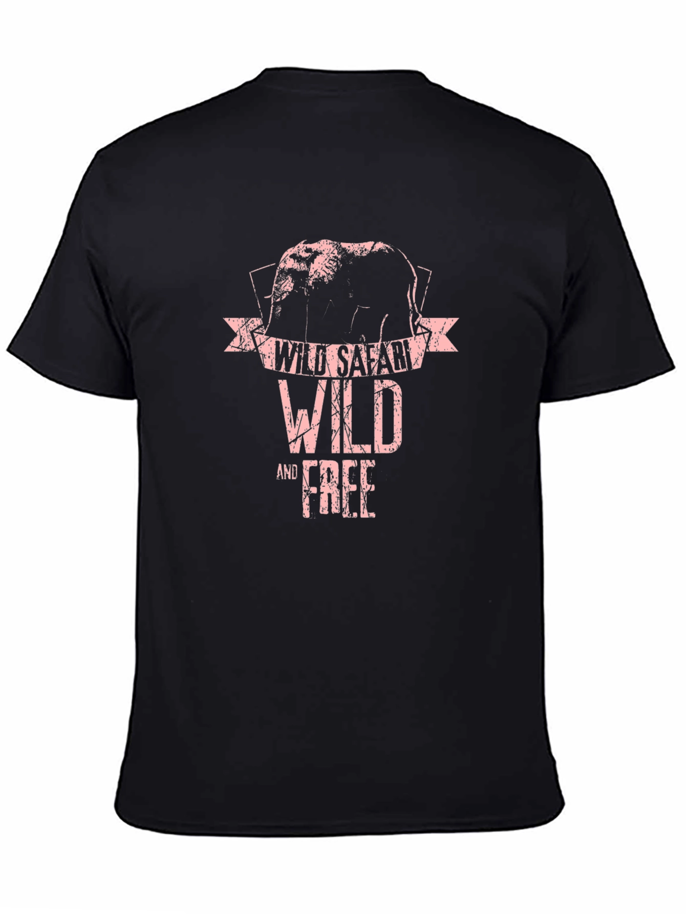 Black Wild Safari Elephant Graphic T-Shirt view 4
