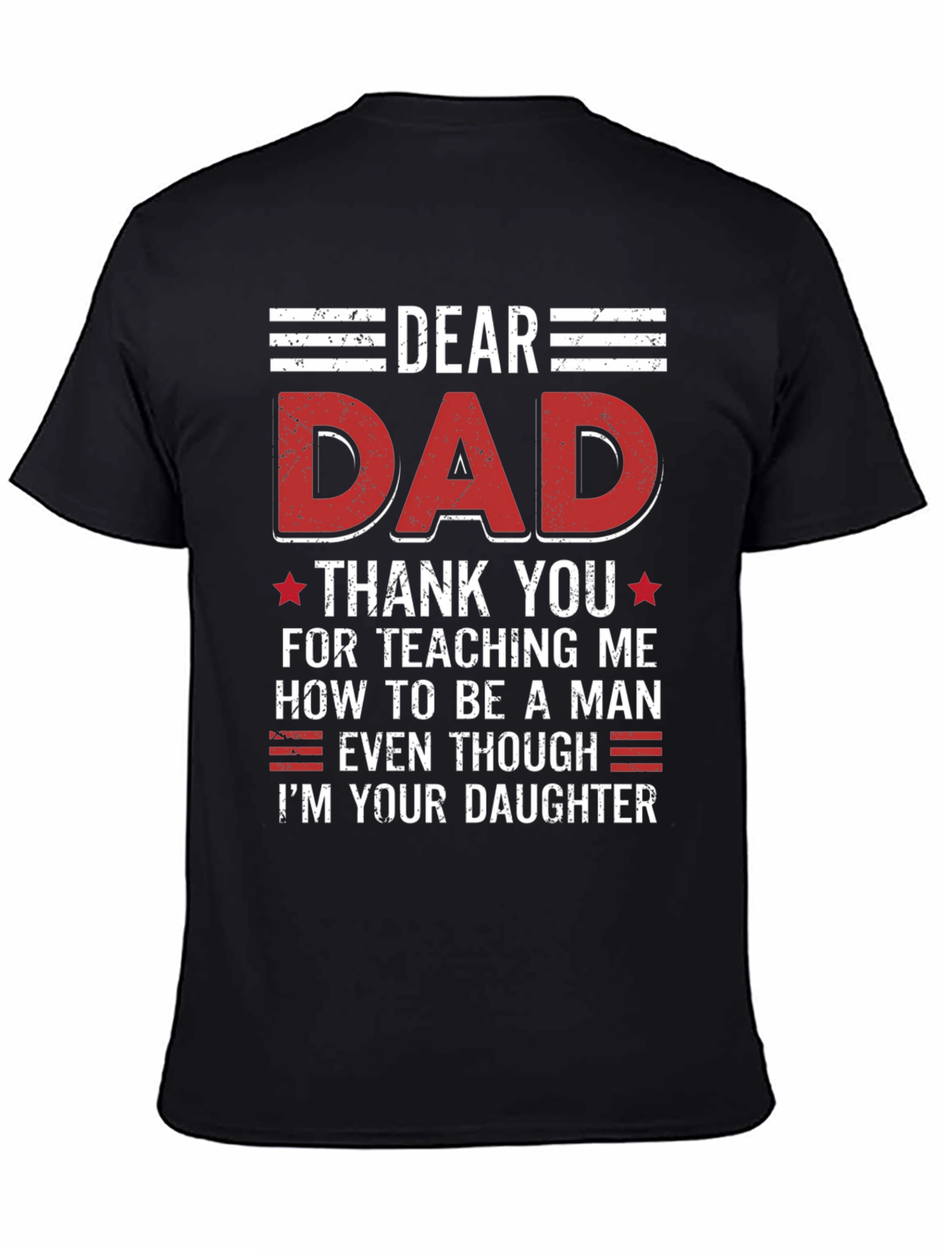 Black Dear Dad T-Shirt - Father's Day Gift view 4