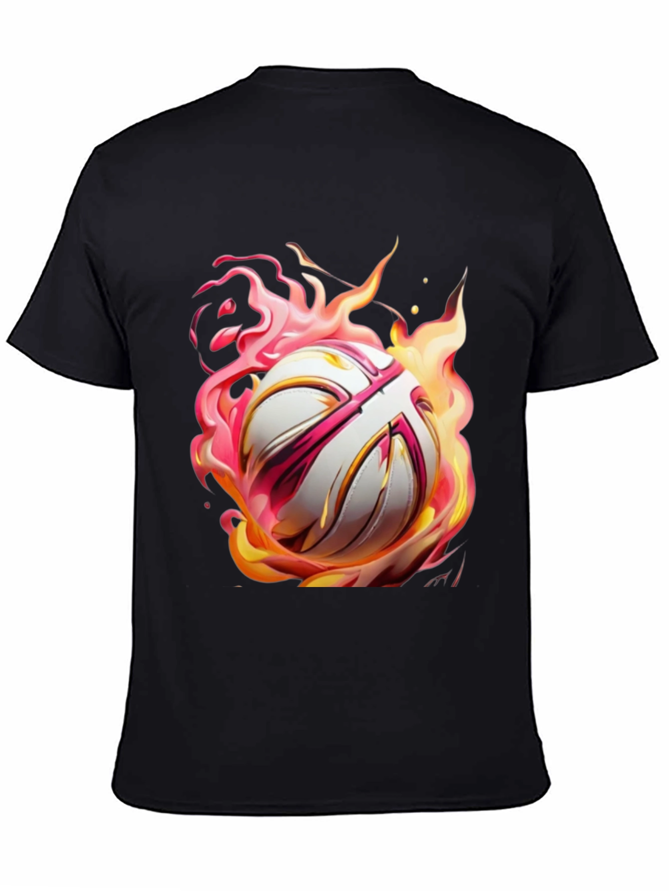 Black Flaming Ball Graphic Tee - Bold Style view 4