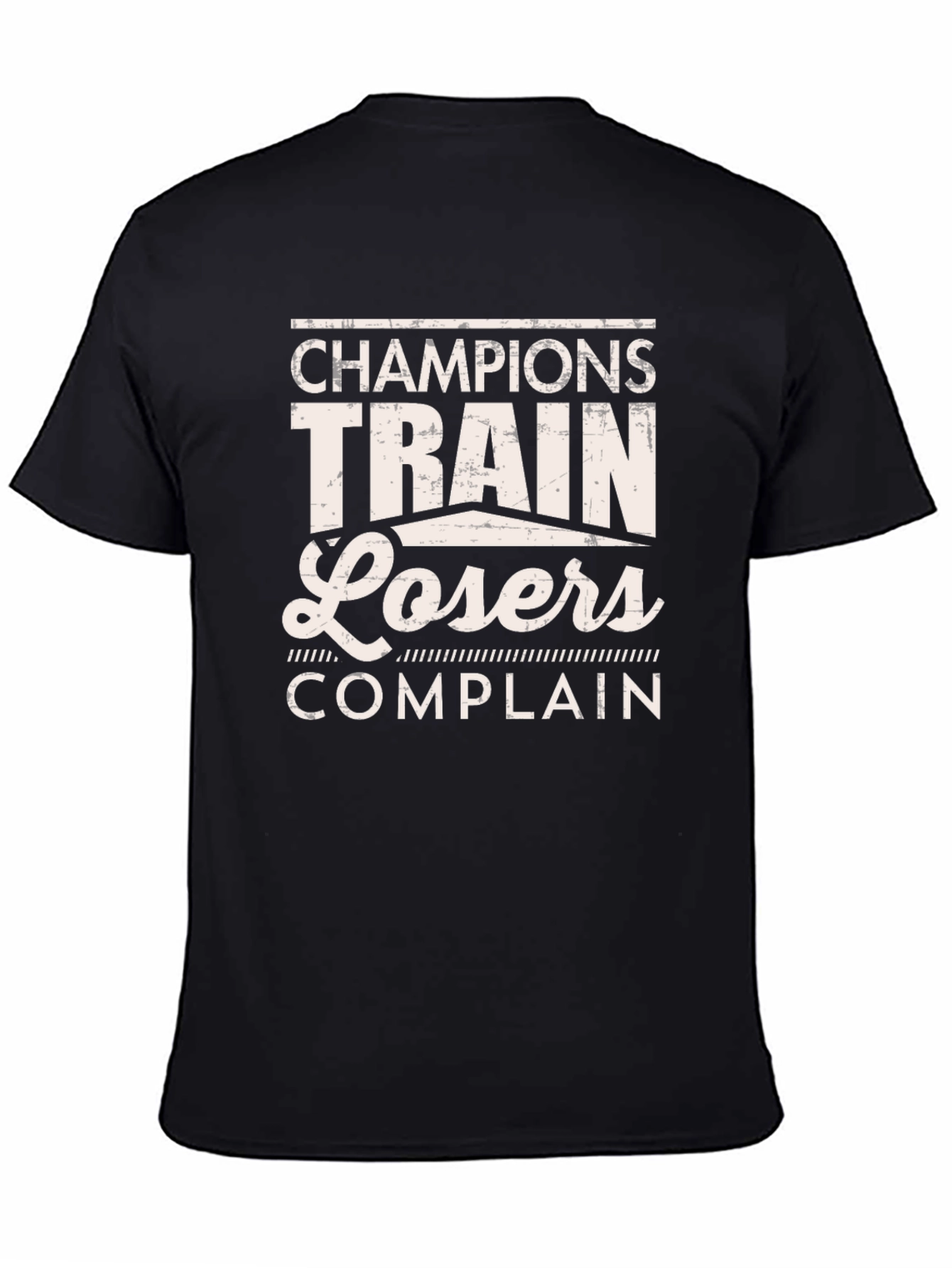 Black Champions Train Losers Complain Graphic Tee view 4