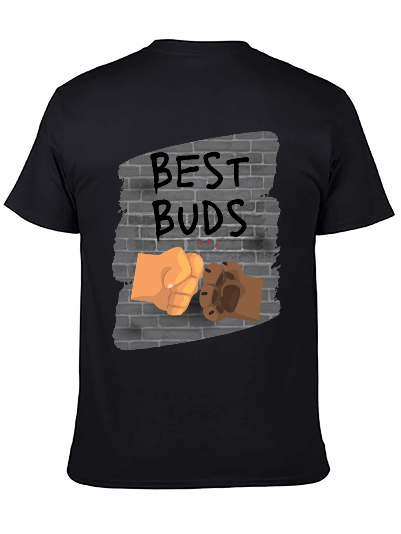 Black Best Buds Fist Bump Graphic Tee view 4