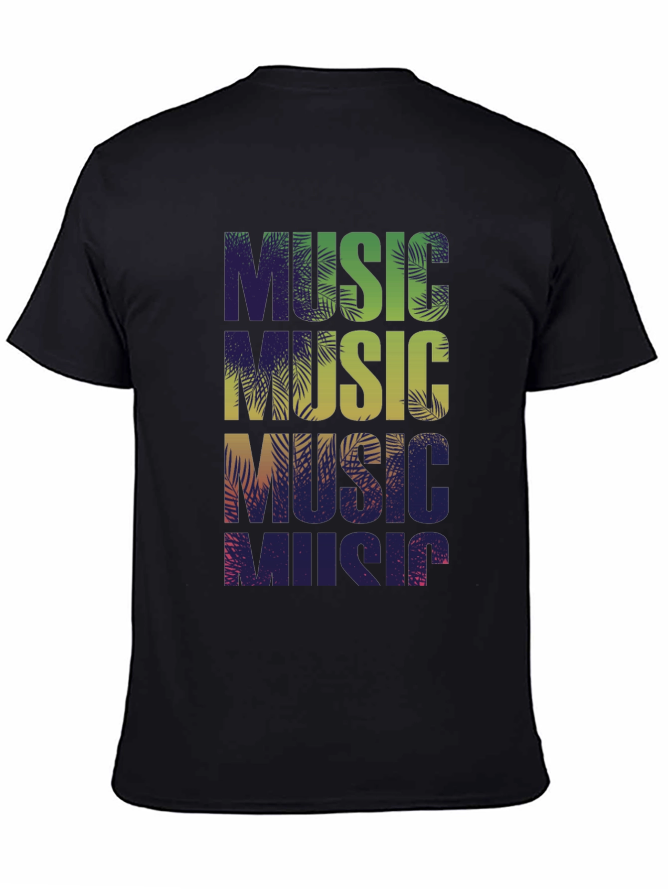 Black Tropical Music Vibes Graphic Tee view 4