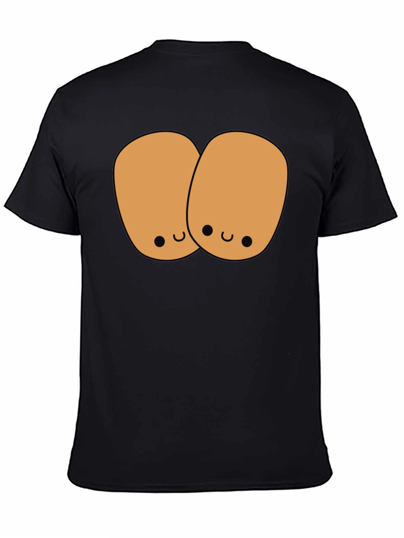 Black Cute Potato Duo Black T-Shirt view 4