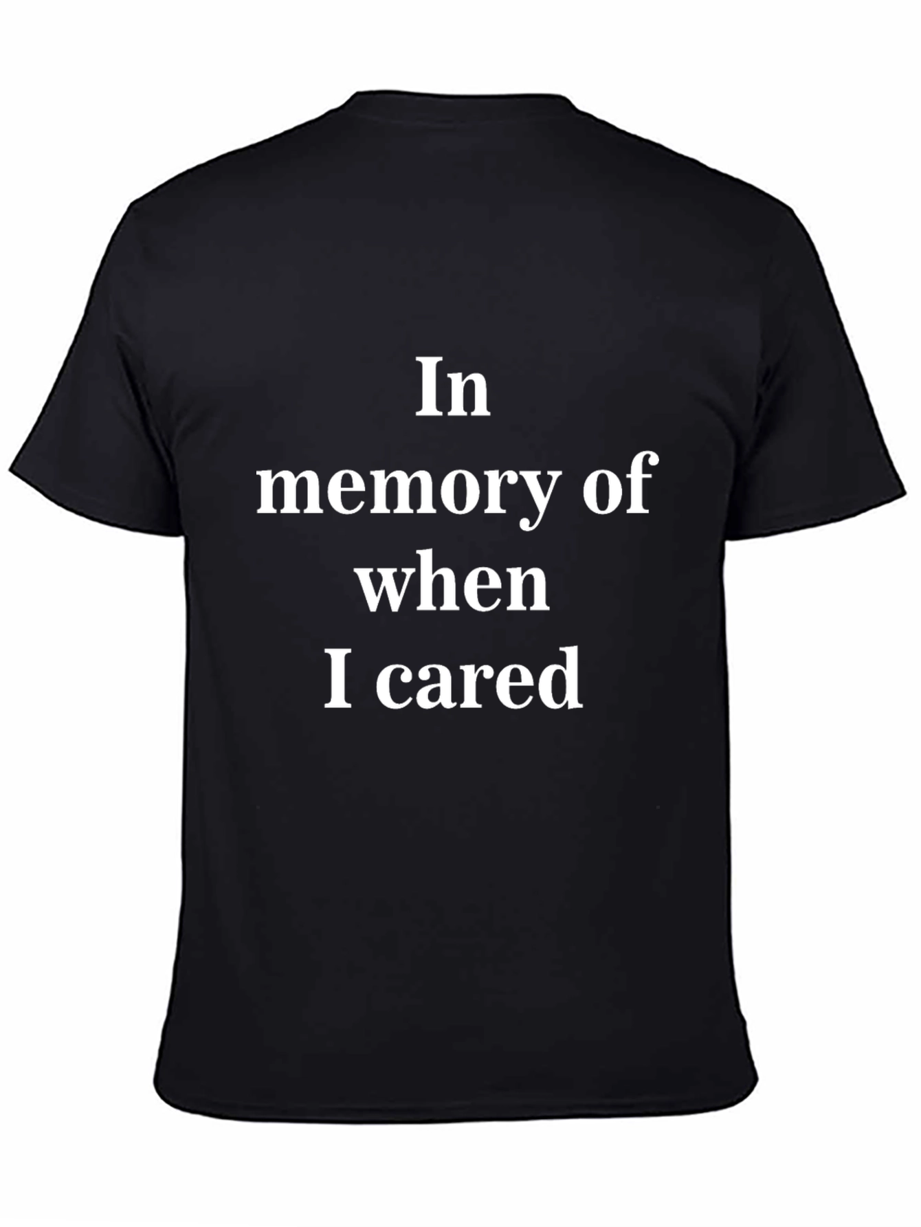Black Funny In Memory of When I Cared Black T-Shirt view 4