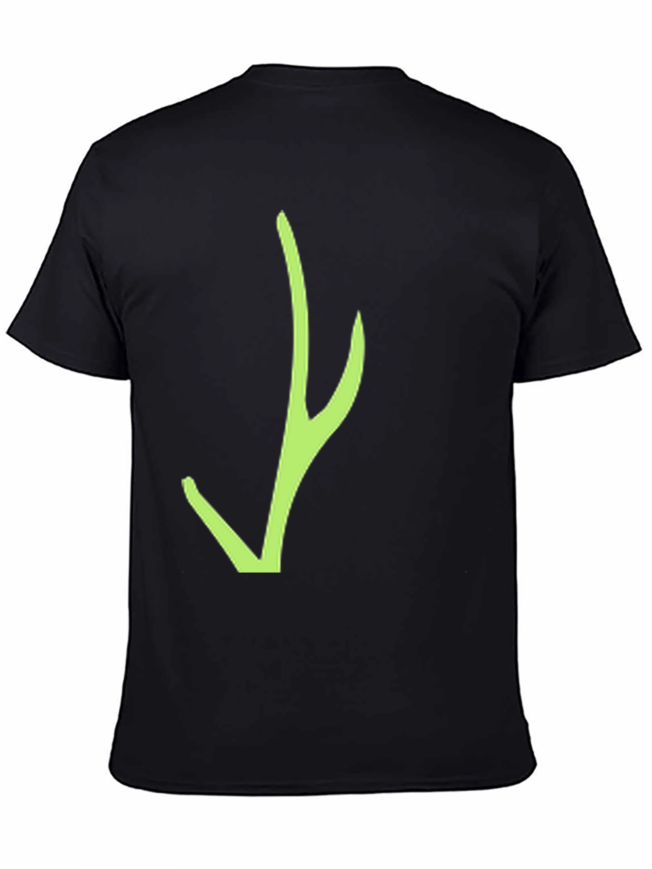 Black Black T-Shirt with Green Abstract Design view 4