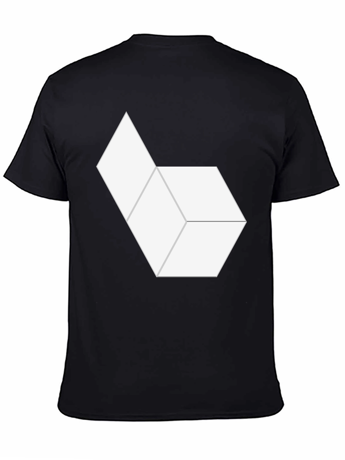 Black Abstract Hexagon Graphic Tee - Modern Minimalist Design view 4