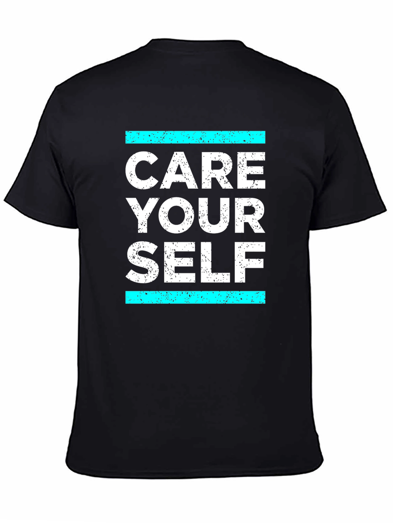 Black Care Your Self T-Shirt - Black Graphic Tee view 4