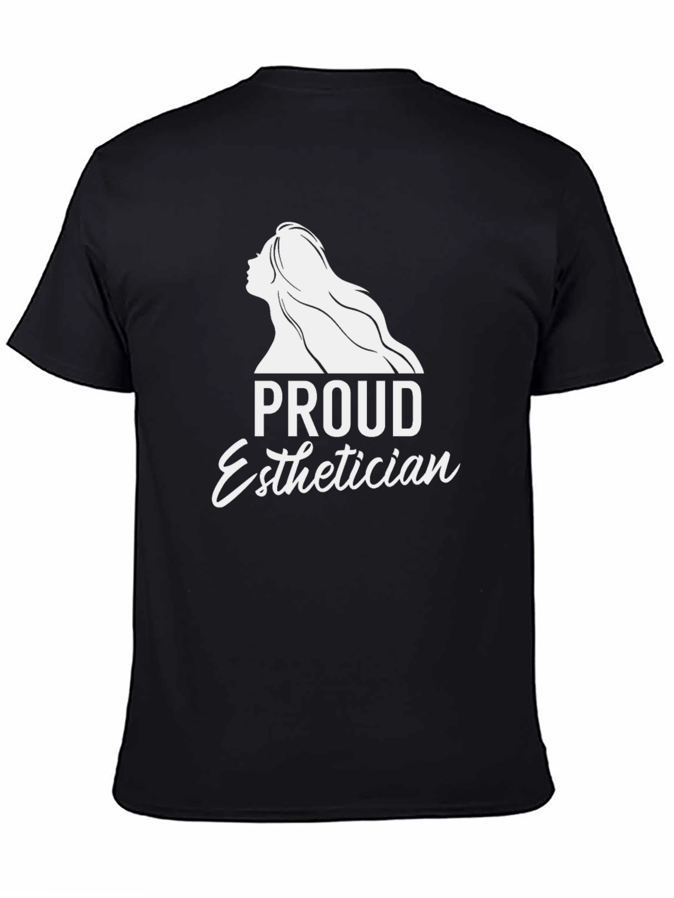 Black Proud Esthetician T-Shirt - Black Crew Neck view 4