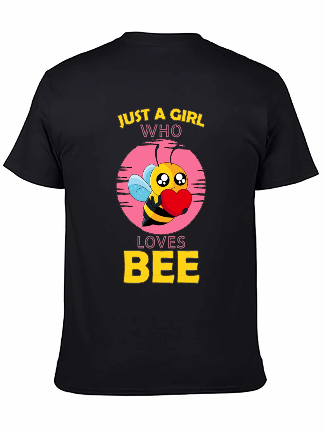 Black Just A Girl Who Loves Bee Black T-Shirt view 4