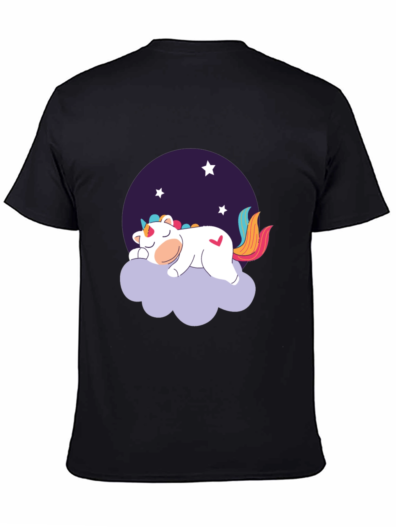 Black Unicorn Dreams Black T-Shirt view 4