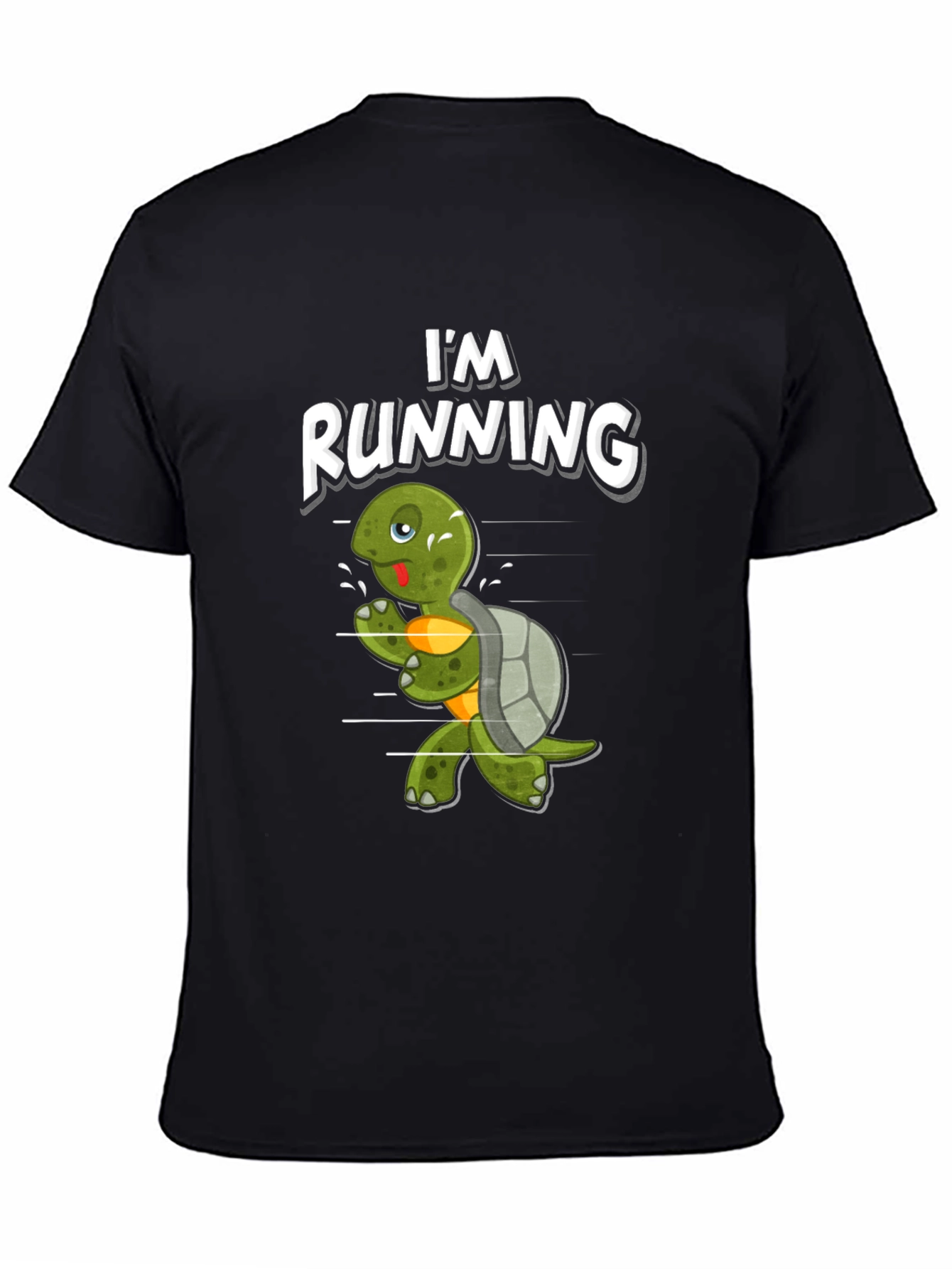 Black Running Turtle Graphic Tee - Fun Novelty Shirt view 4