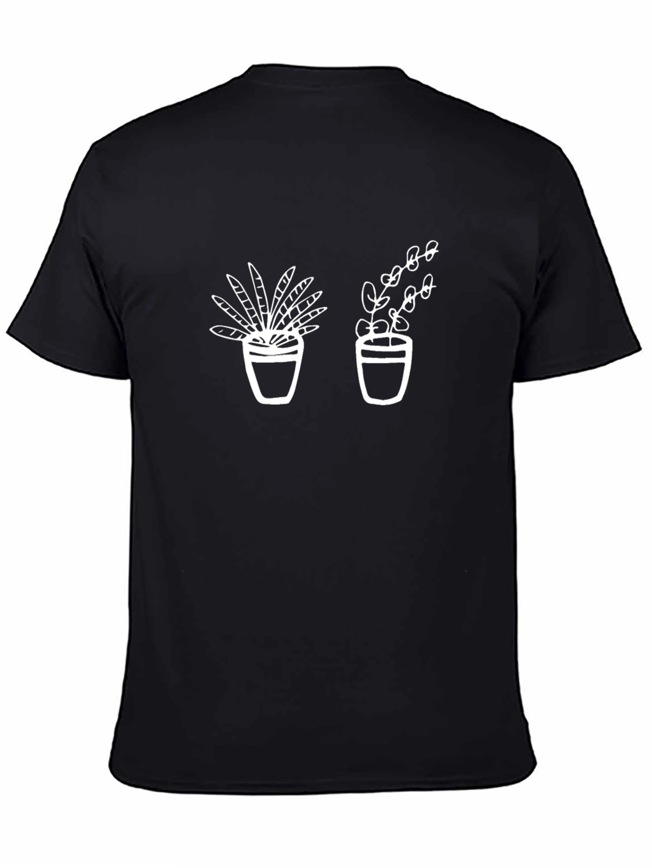 Potted Plants Graphic Tee - Black Cotton T-Shirt - 4