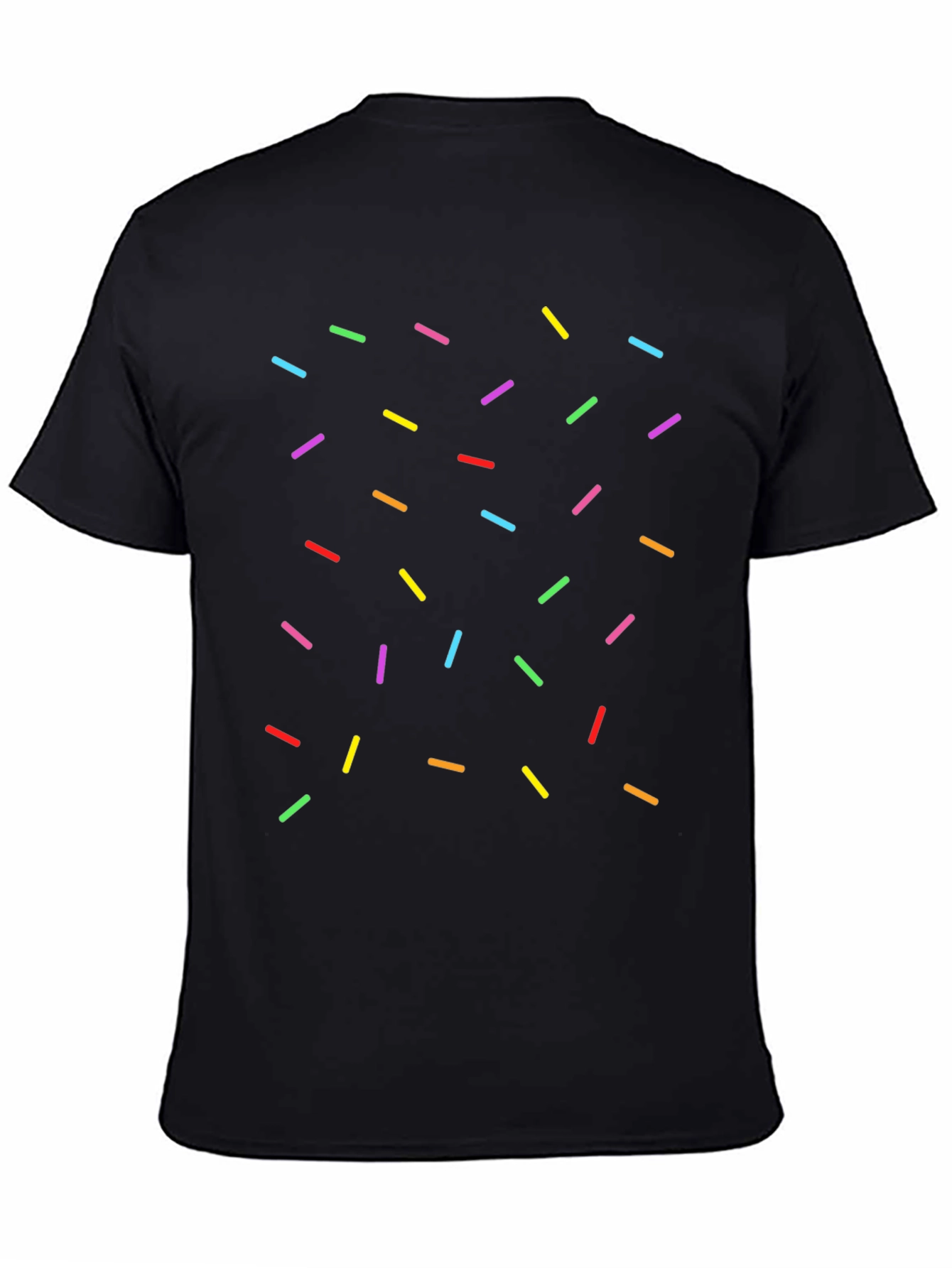 Black Sprinkle Pattern Black T-Shirt - Casual Unisex Tee view 4