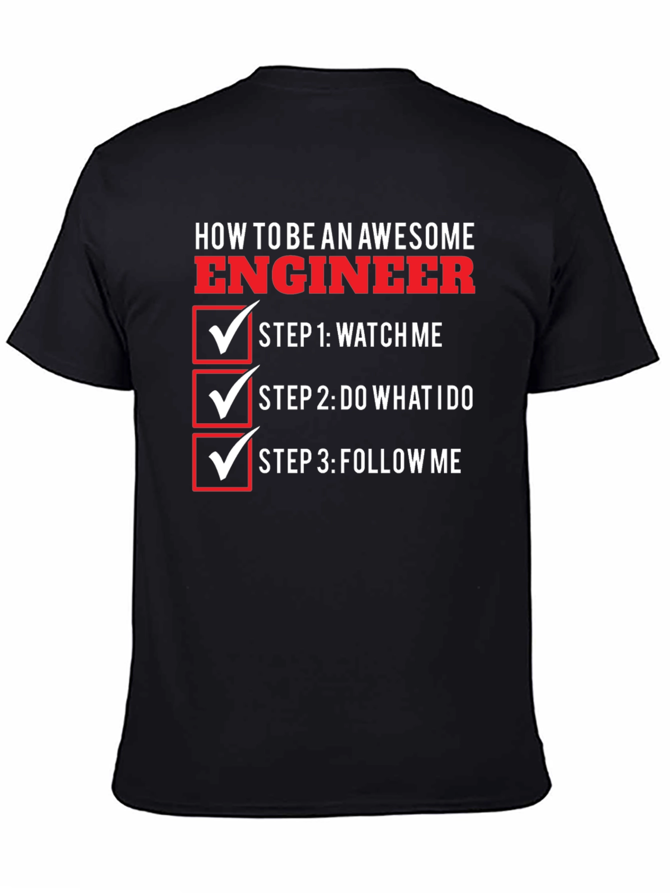 Black Awesome Engineer T-Shirt - Funny Engineering Gift view 4