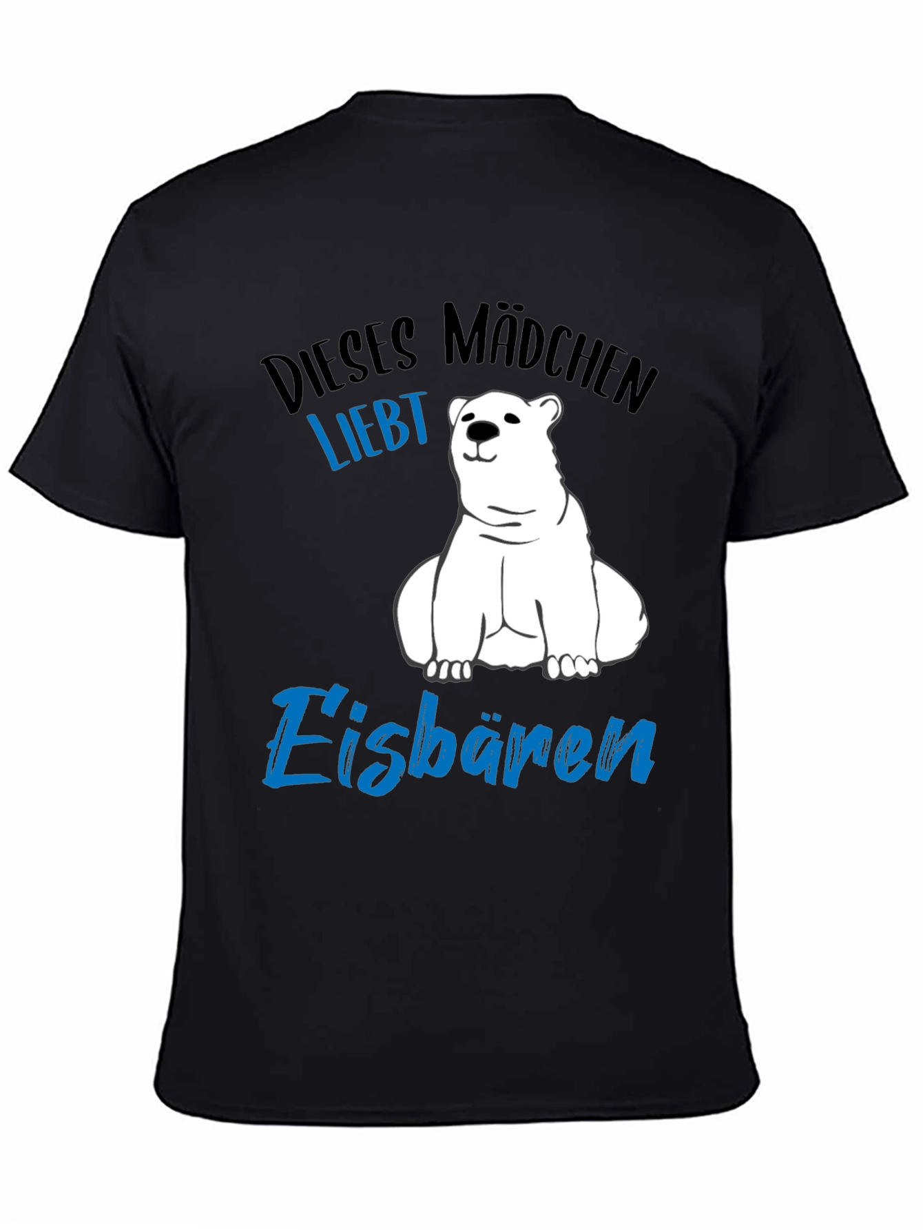 Black Polar Bear Lover T-Shirt - German Text view 4