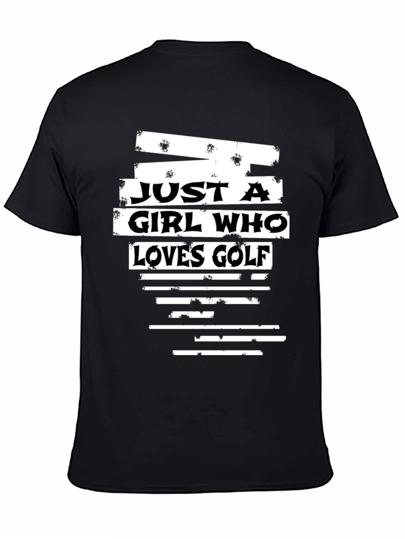 Black Just a Girl Who Loves Golf T-Shirt view 4
