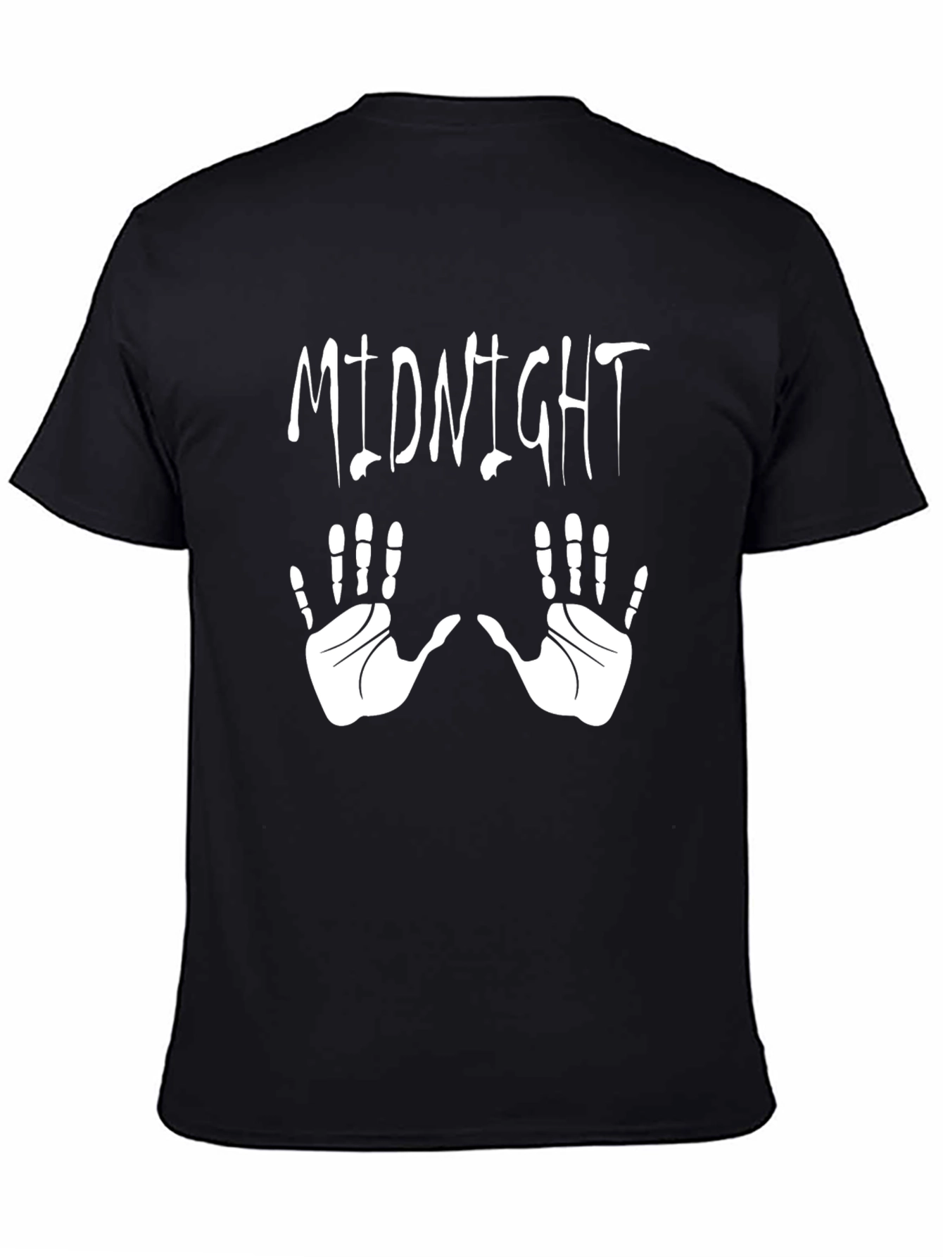 Black Midnight Hands Graphic Tee - Black Cotton T-Shirt view 4