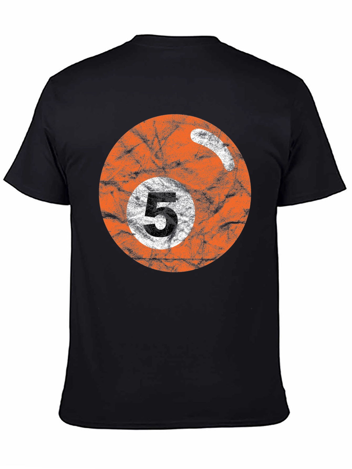Black Retro Billiards 5 Ball Graphic Tee view 4