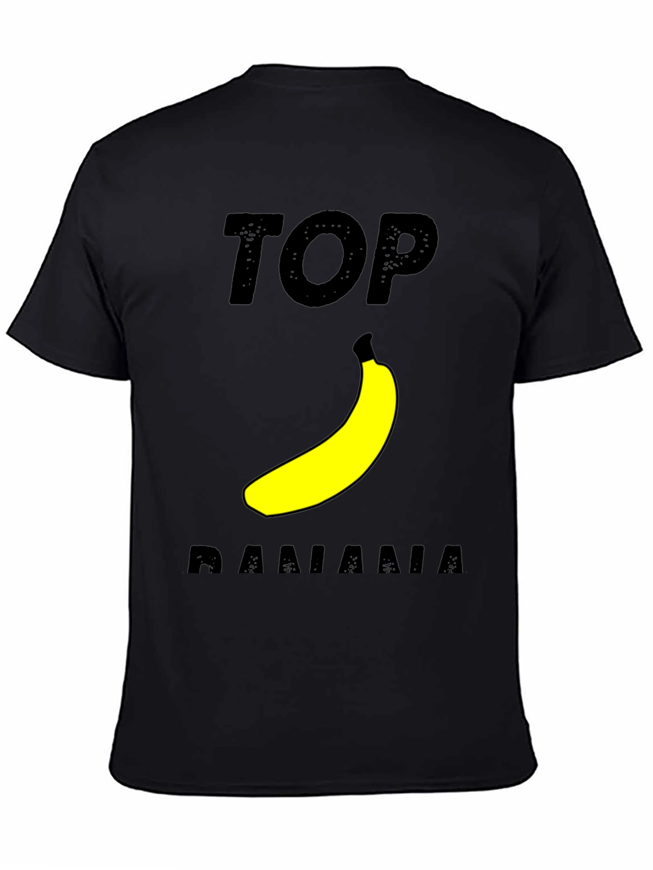 Black Top Banana Graphic T-Shirt - Black Cotton Tee view 4