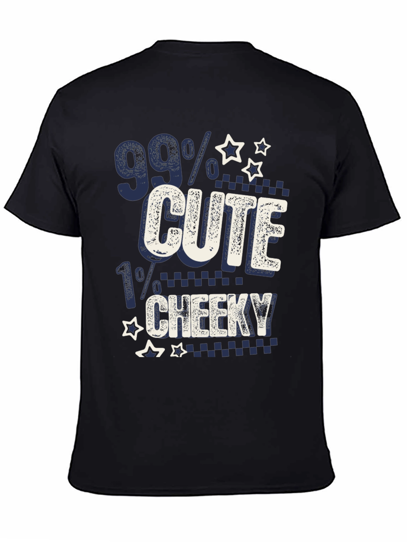 Black 99% Cute 1% Cheeky Graphic T-Shirt view 4