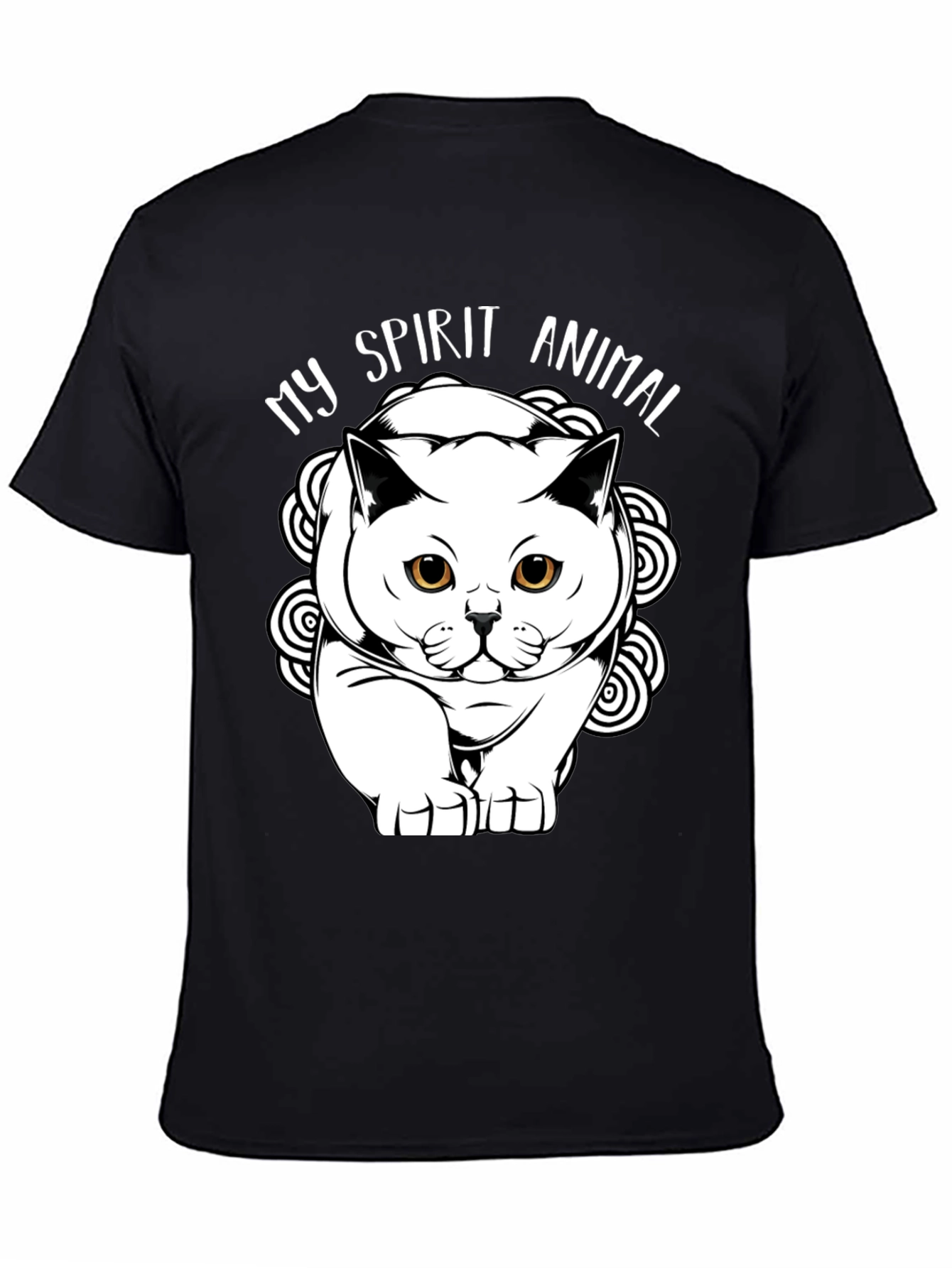 Black My Spirit Animal Cat Graphic T-Shirt view 4