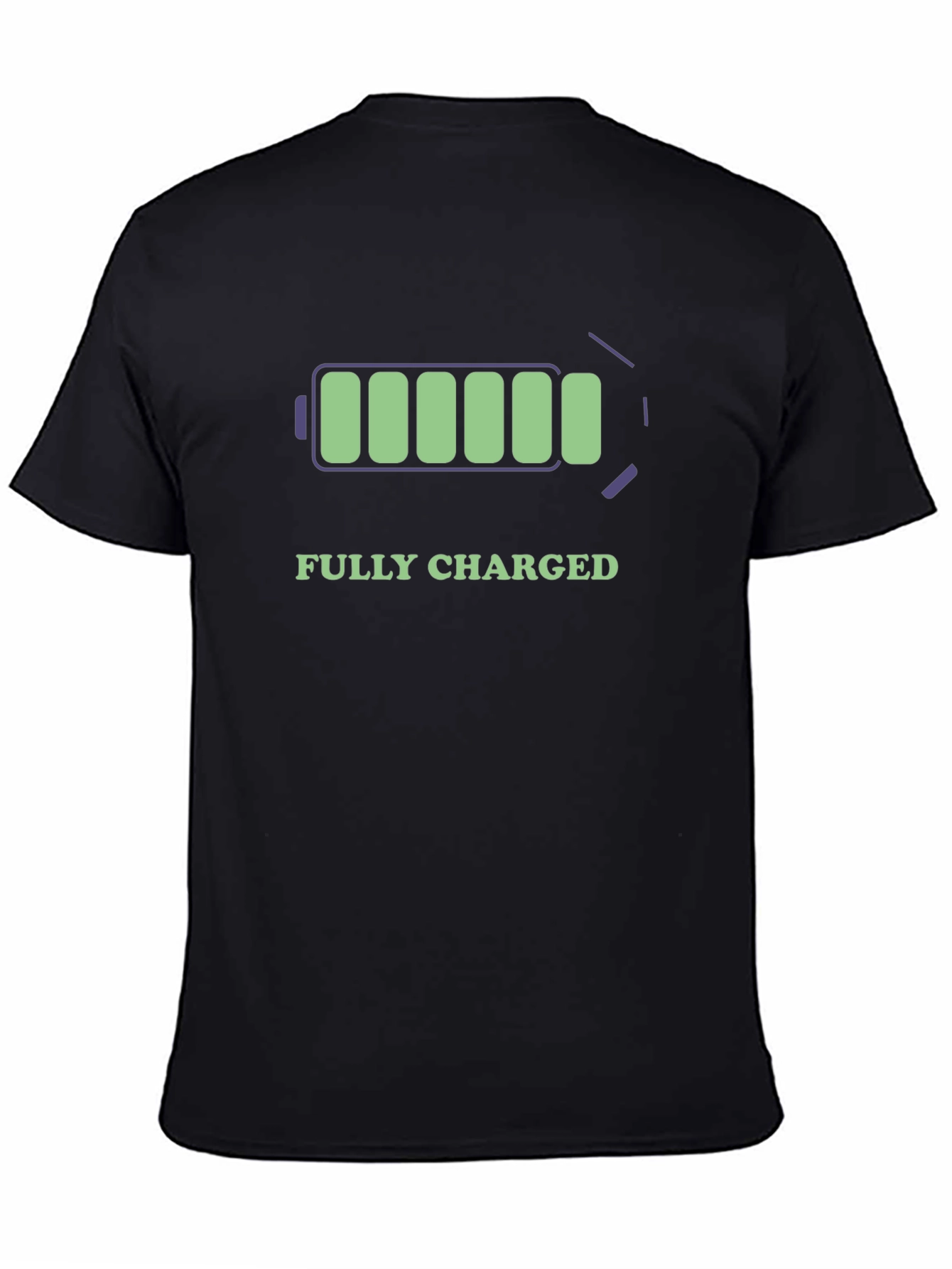Black Fully Charged Black Cotton Graphic Tee view 4