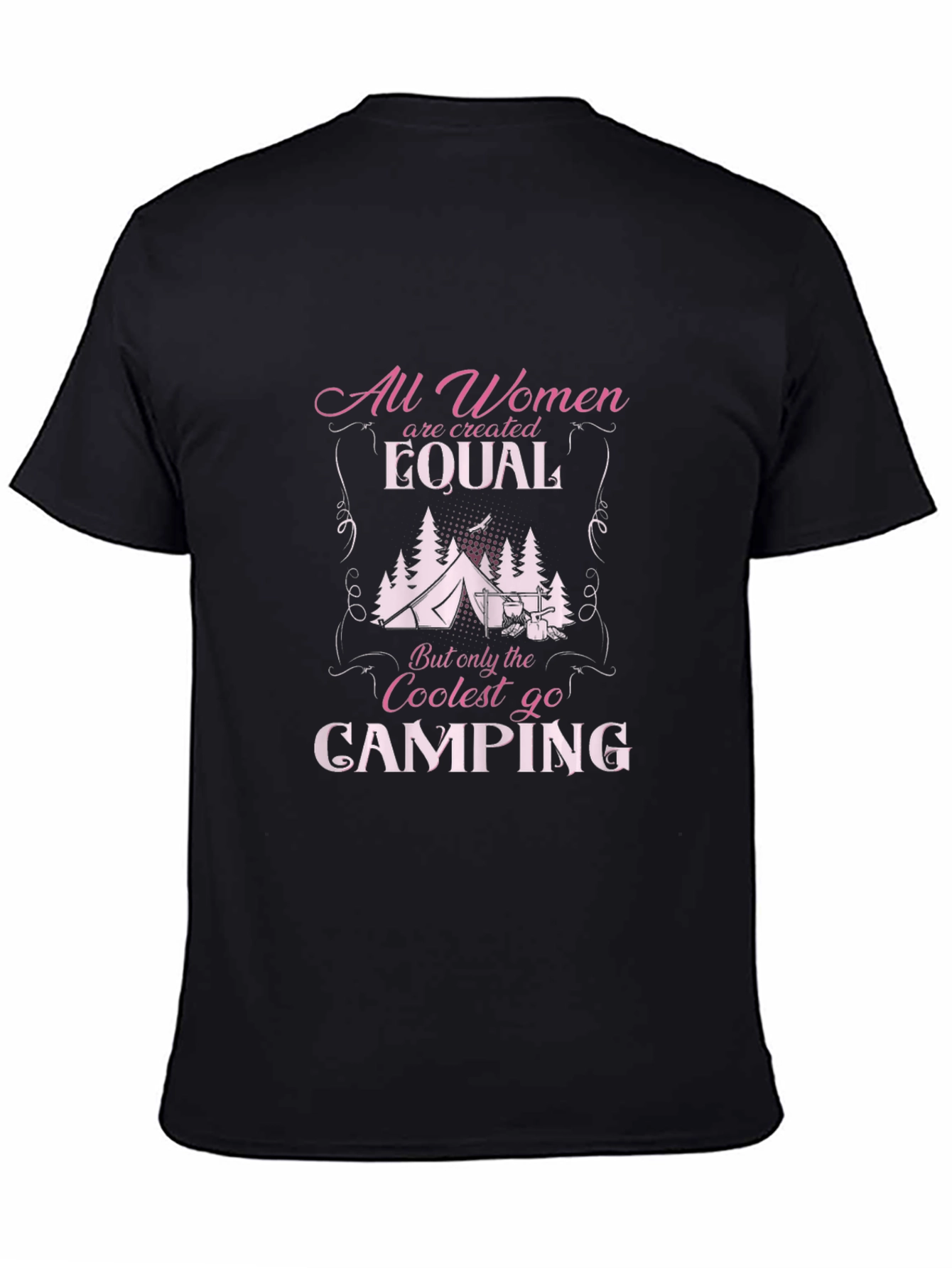 Black Camping Women's T-Shirt: Coolest Campers view 4