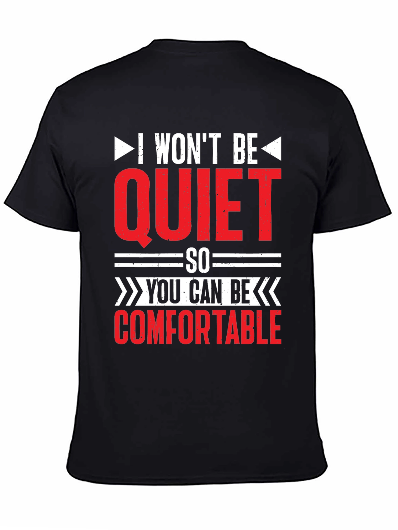 Black I Won't Be Quiet Slogan T-Shirt view 4