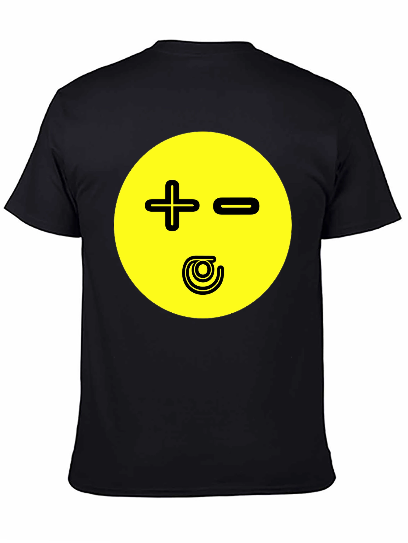 Black Novelty Graphic Print T-Shirt - Plus Minus Design view 4