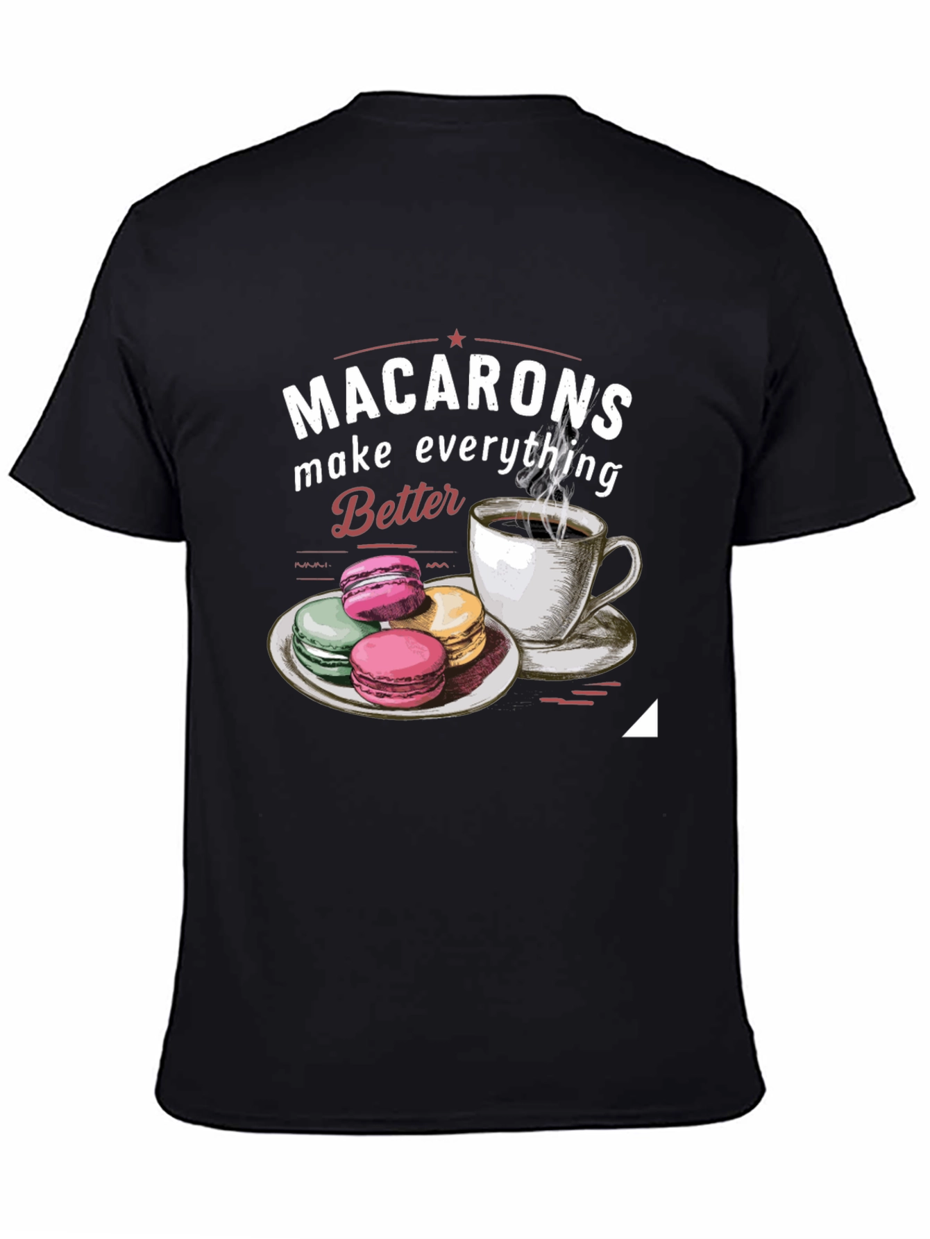 Black Macarons & Coffee Graphic Tee view 4