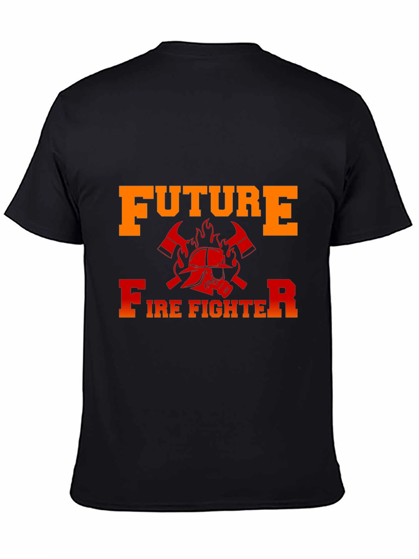 Black Future Firefighter Graphic T-Shirt - Black Cotton Tee view 4