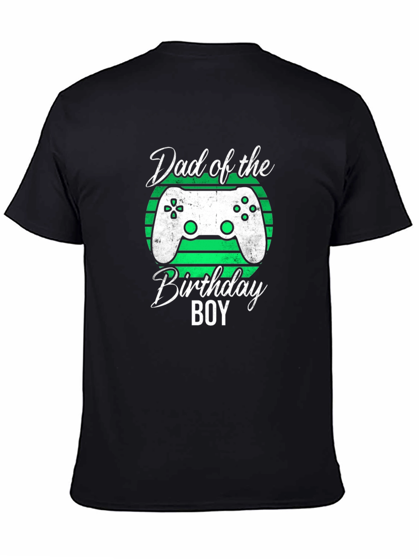 Black Dad of the Birthday Boy Gamer T-Shirt view 4
