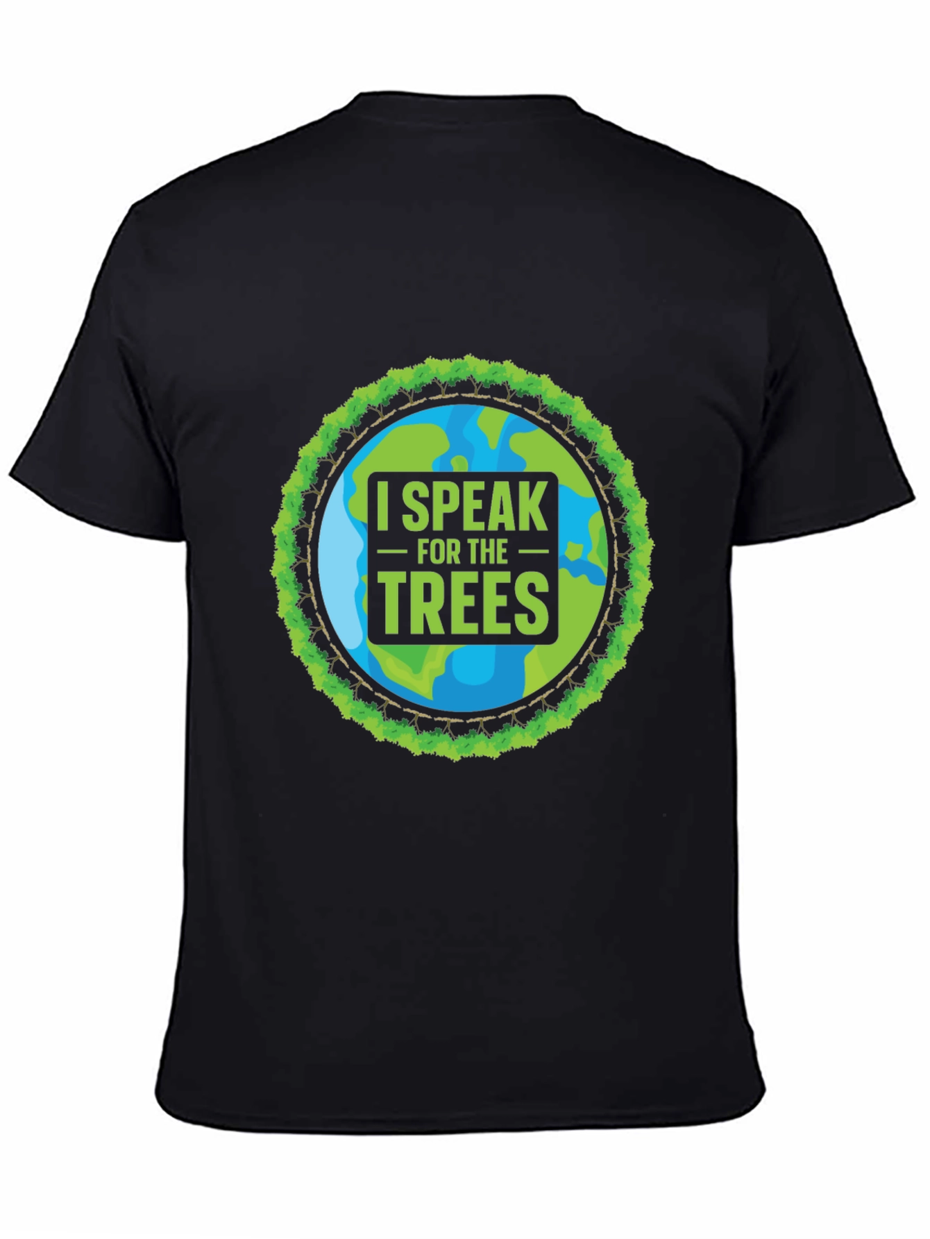 Black I Speak for the Trees Graphic T-Shirt view 4