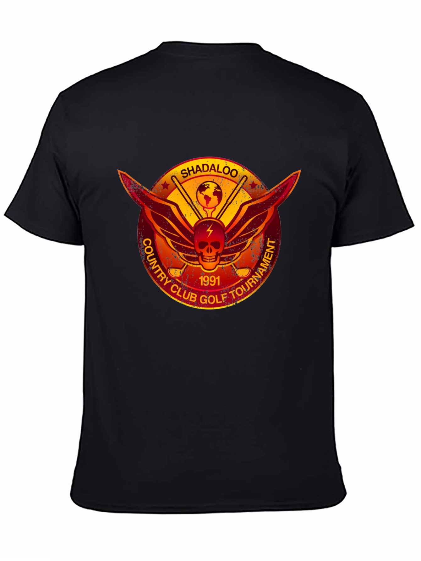 Black Shadaloo Country Club Golf Tournament T-Shirt view 4