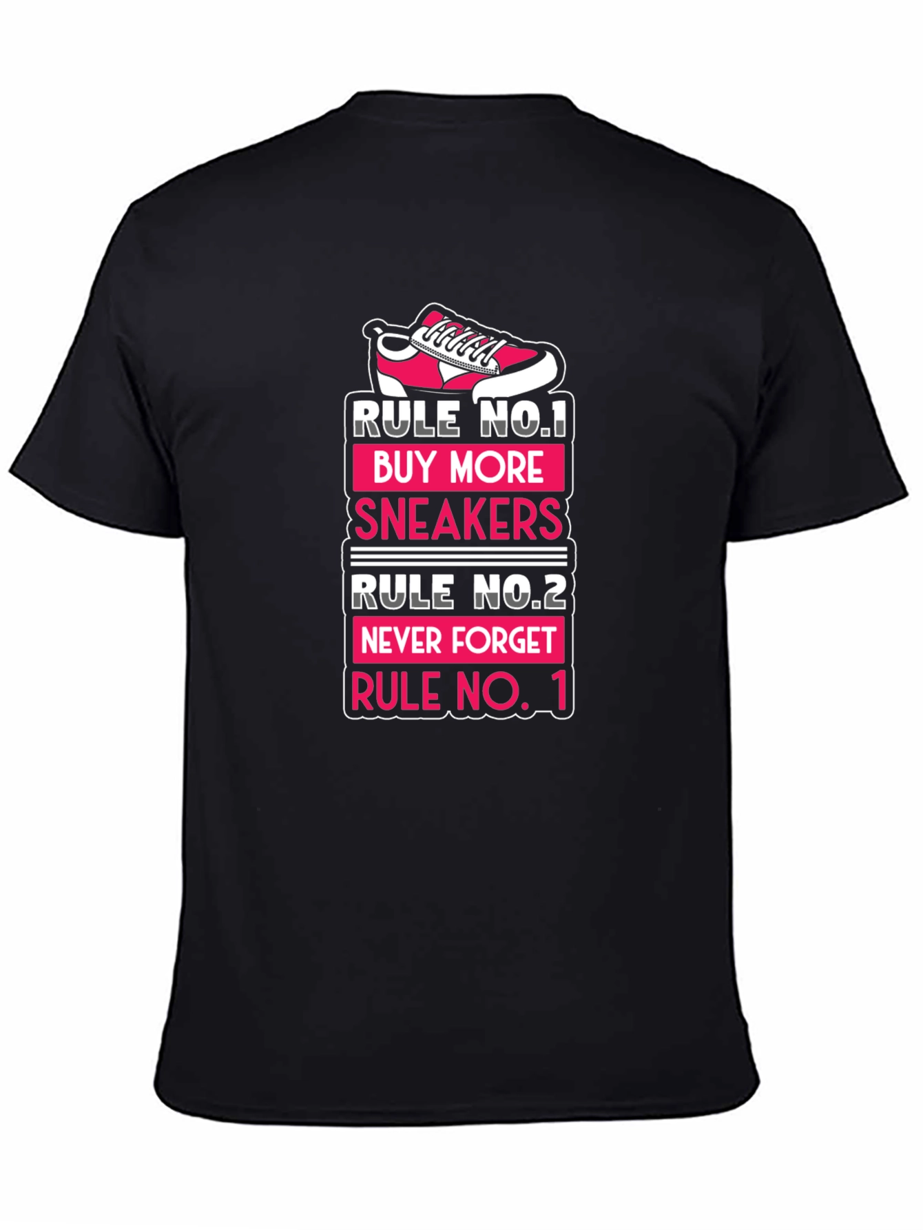 Black Sneaker Lover T-Shirt - Rule No. 1 view 4