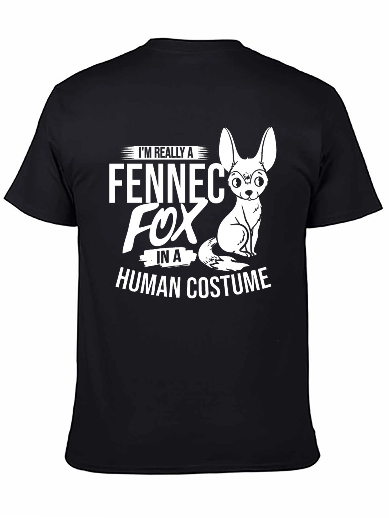 Black Fennec Fox Human Costume T-Shirt view 4
