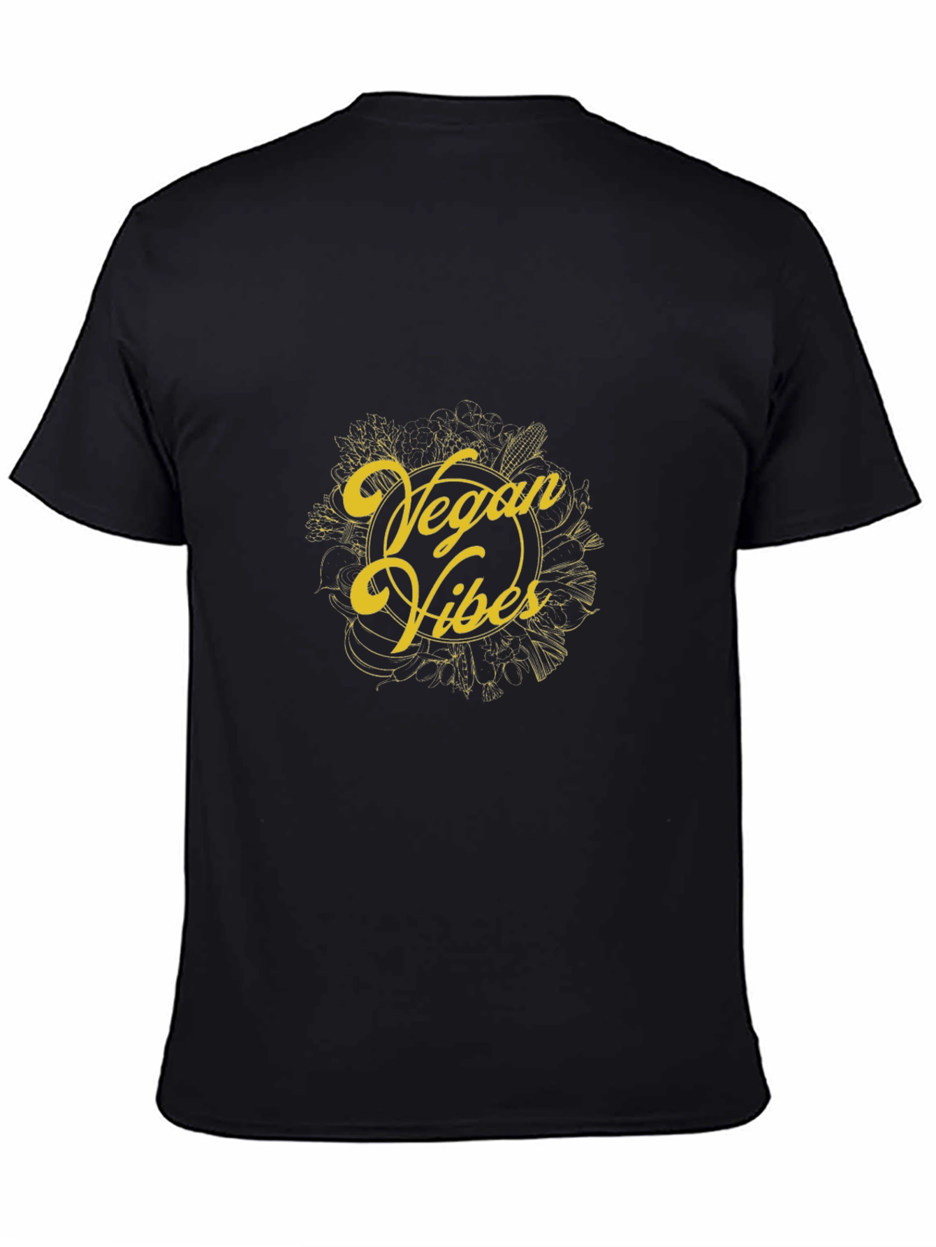 Black Vegan Vibes Black T-Shirt view 4
