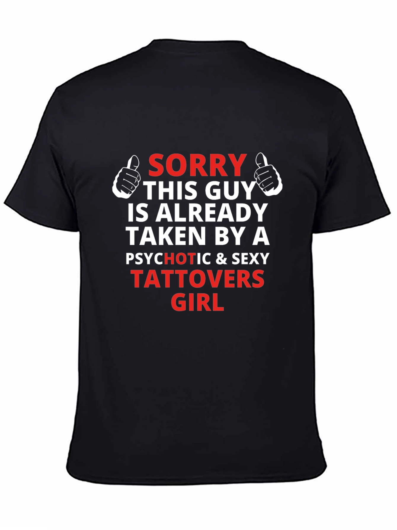 Black Funny Tattooed Girl's Guy T-Shirt view 4
