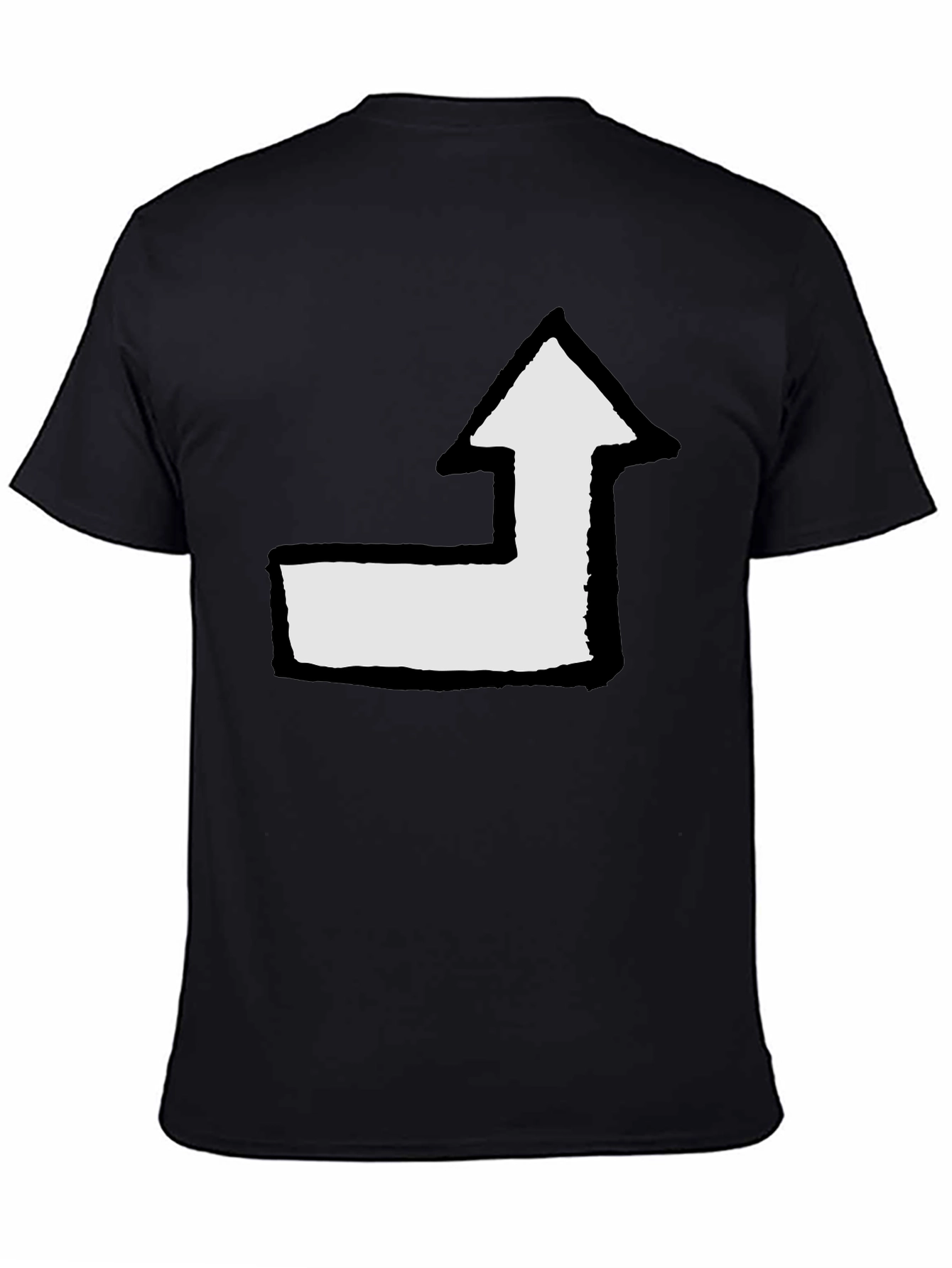 Black Arrow Graphic Tee - Black Cotton Casual T-Shirt view 4