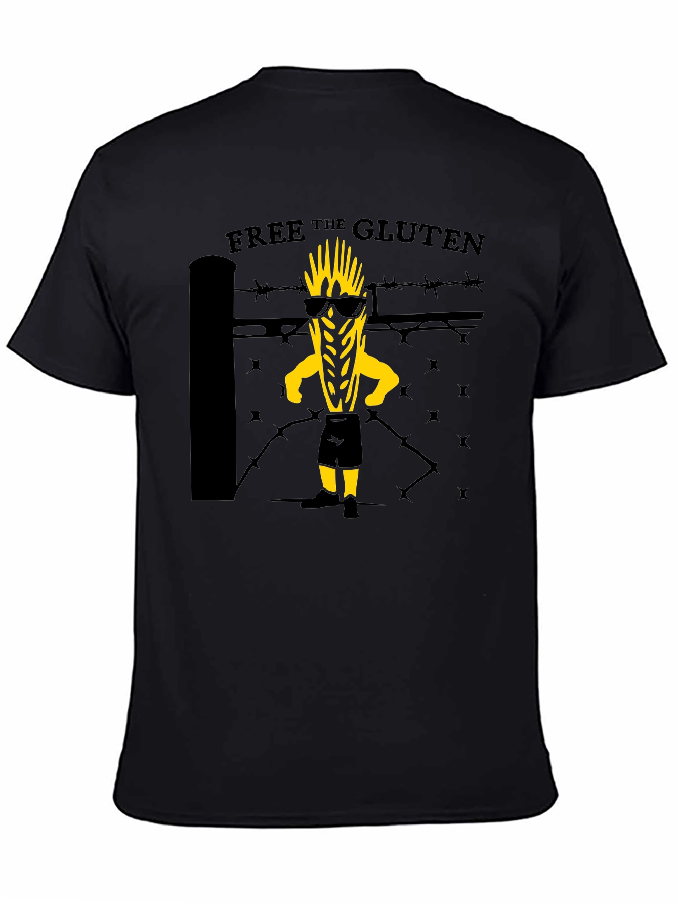 Black Free the Gluten Graphic T-Shirt view 4