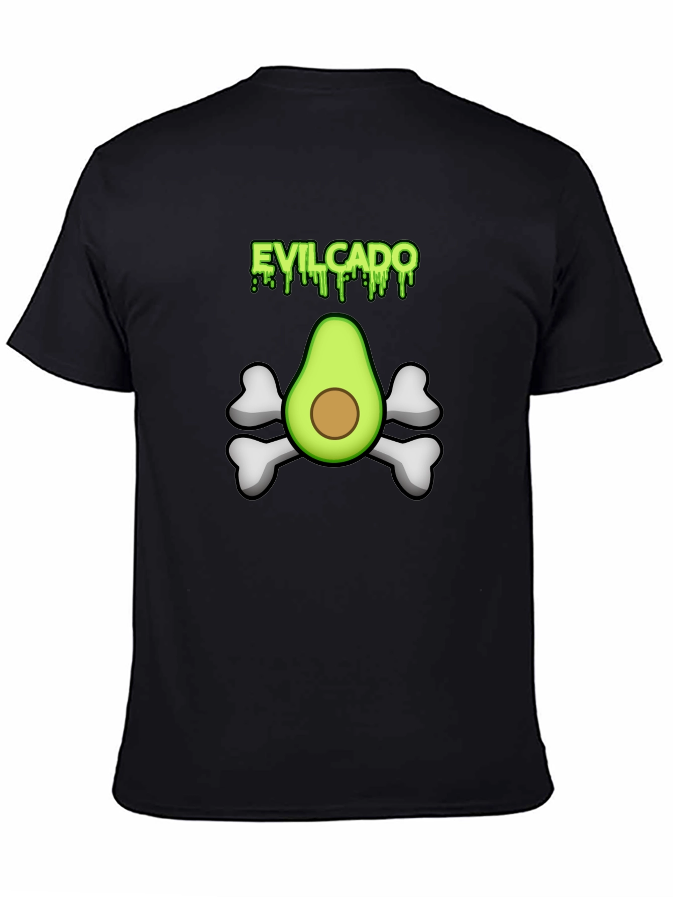 Black Evilcado Men's Black Graphic Tee view 4