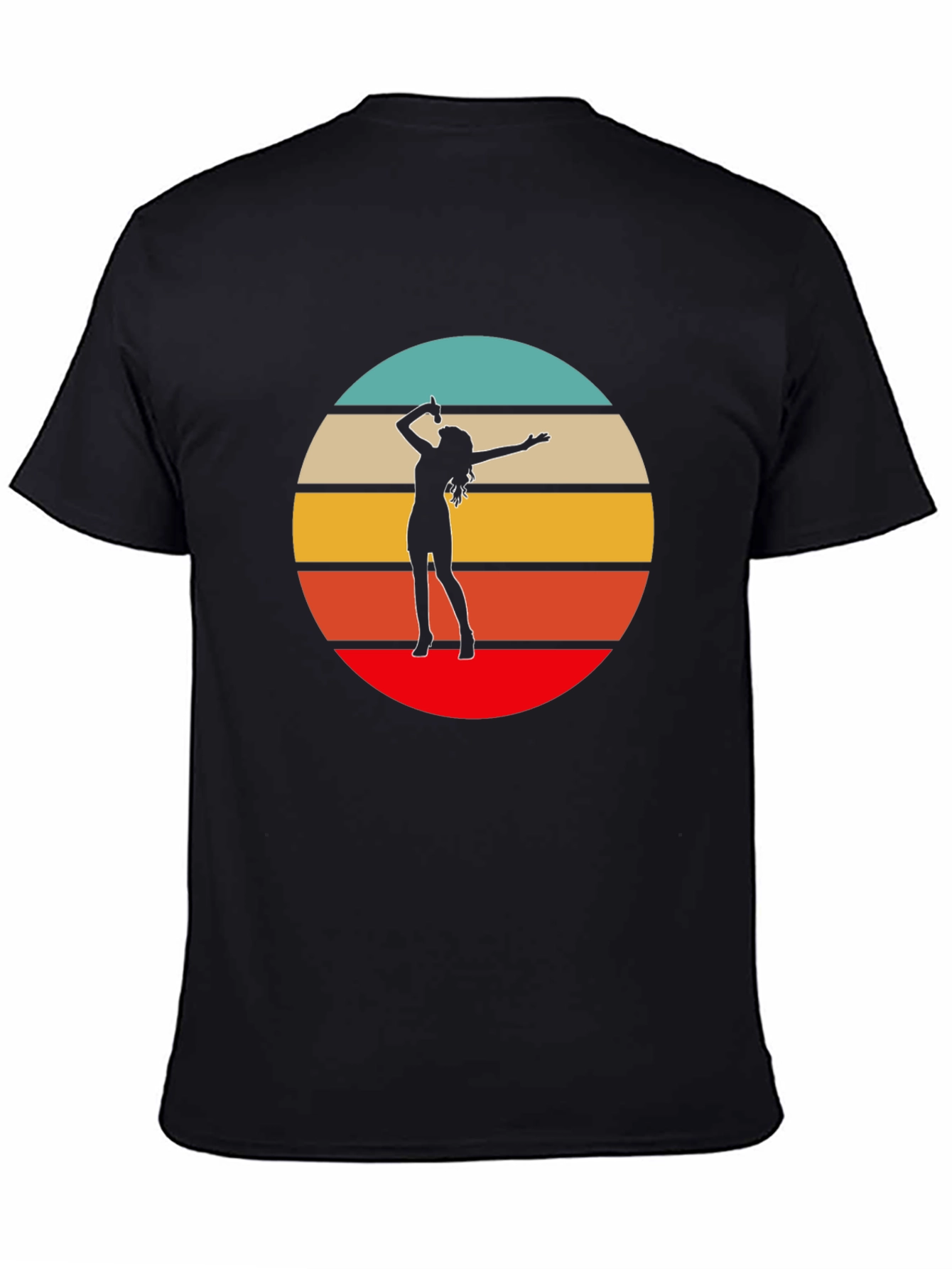 Black Retro Sunset Singer Graphic Tee - Black view 4